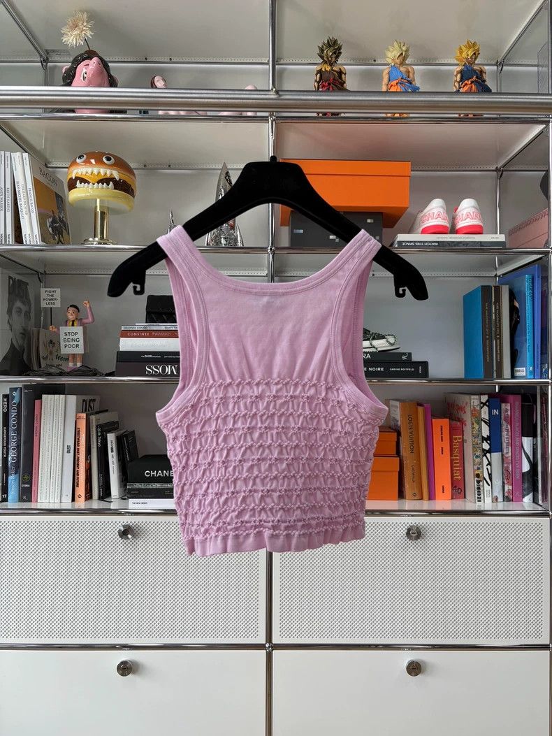 Chanel Chanel Elastic pleated logo pink cotton vest Size XXS / US 00 / IT 34 - 4 Thumbnail