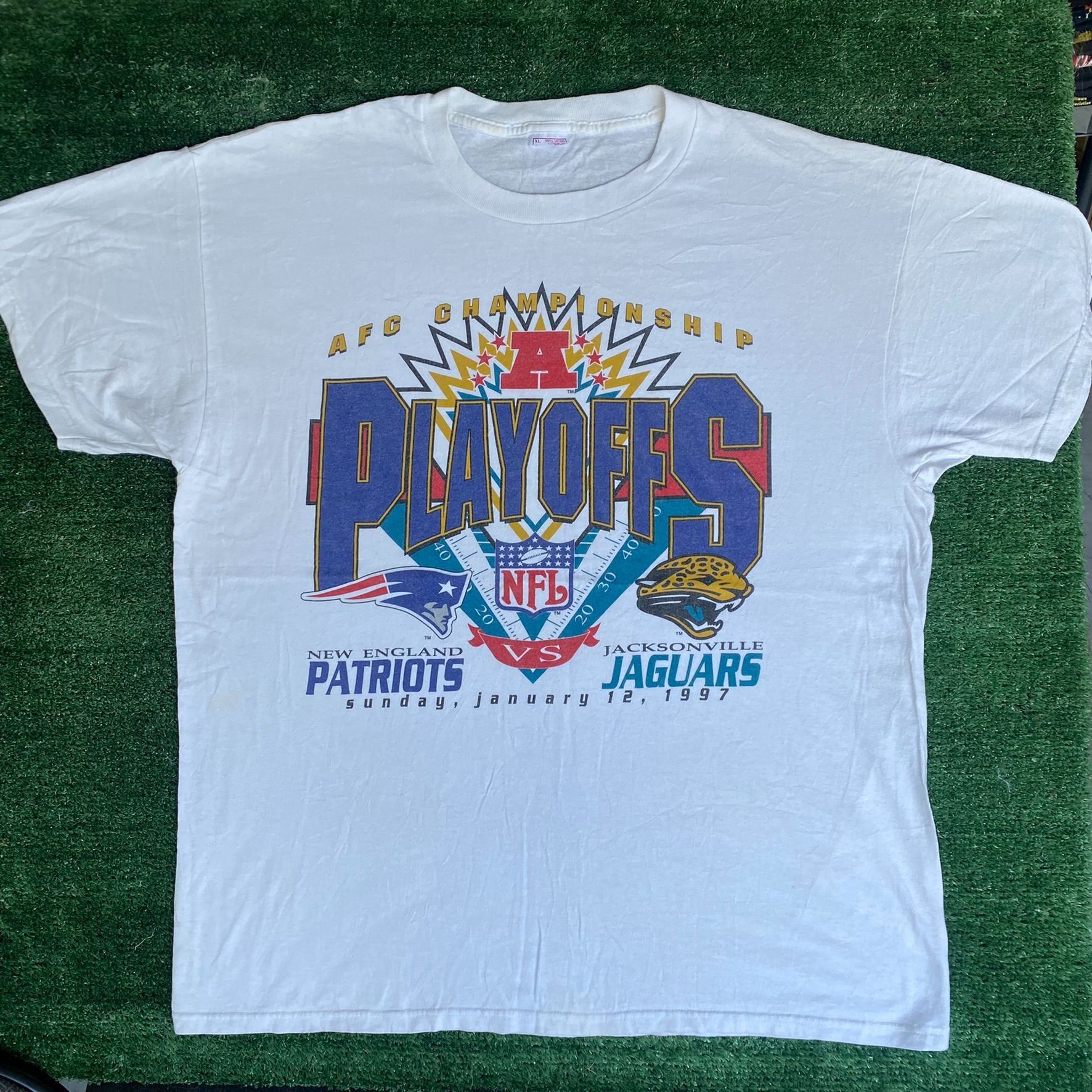 Vintage 90s Patriots Jaguars Shirt NFL Football Super Bowl T