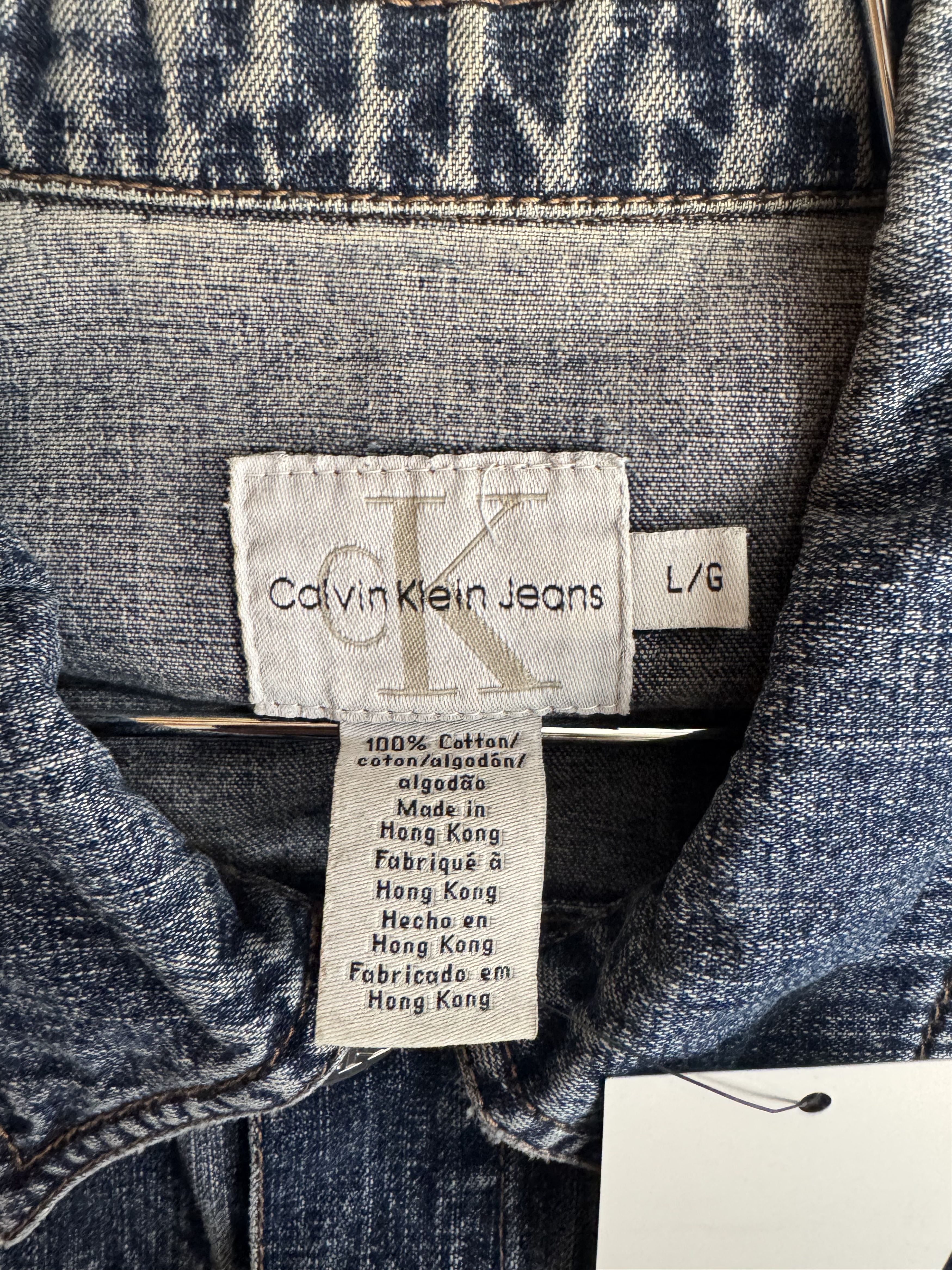 Calvin Klein Vintage CK Denim Jacket Size L / US 10 / IT 46 - 3 Thumbnail