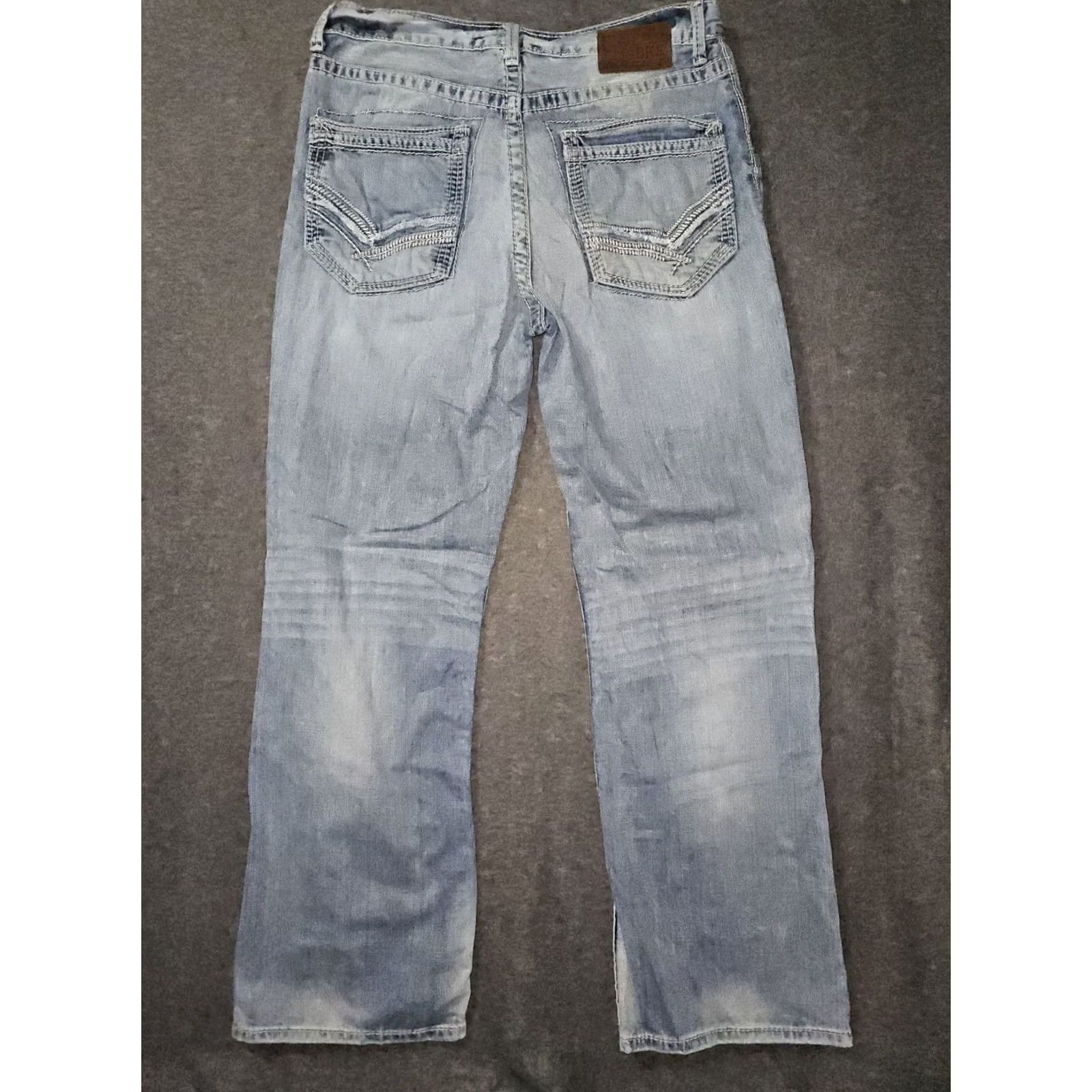 Vintage BKE Tyler Bootcut Jeans Men's 34x31 Mid Blue Embroidered Preppy Logo Cowboy Rock 90s Mens Regular Size US 34 / EU 50 - 7 Thumbnail