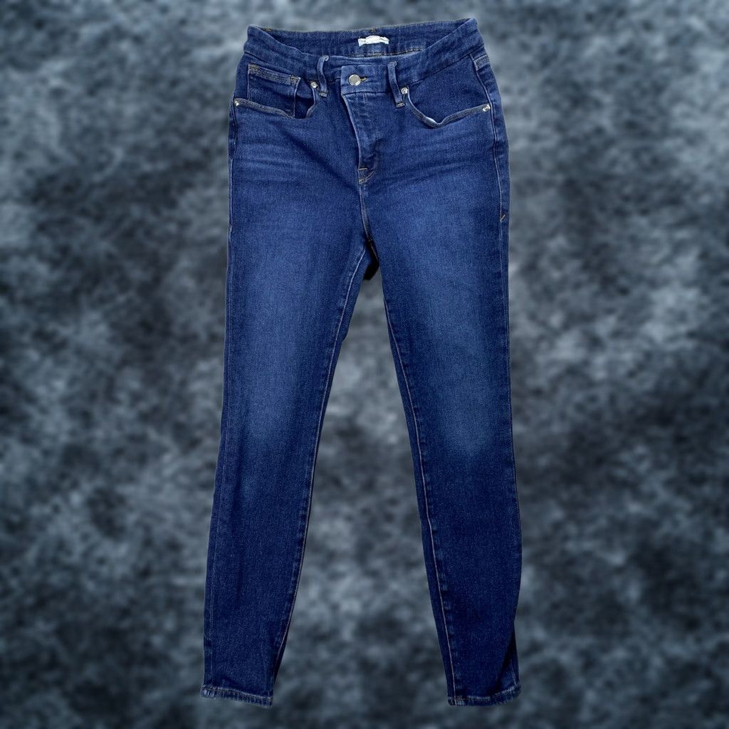 Good American Good American Jeans Womens 8 Skinny Mid Rise Stretch Dark Wash Denim Shirt? Size 30" / US 8 / IT 44 - 1 Thumbnail
