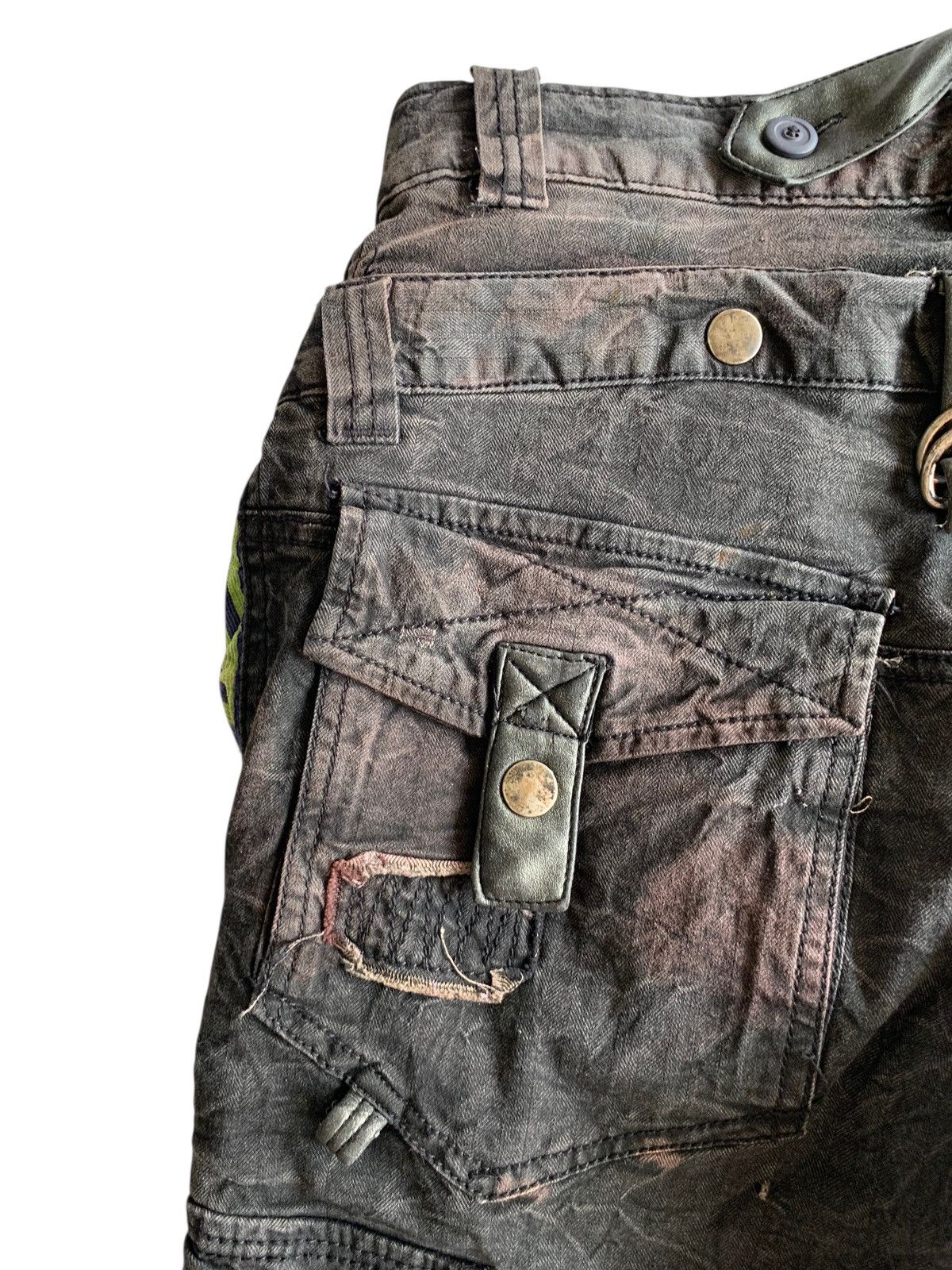 If Six Was Nine FLARE RAIN DOUBLE WAIST PUNK SKULL CUSTOM DISTRESSED DENIM Size US 28 / EU 44 - 9 Thumbnail