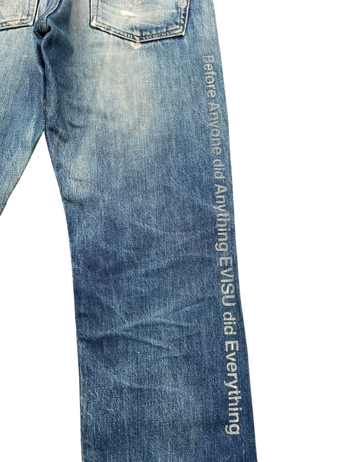 Kapital Thrashed Vintage Evisu Selvedge Japanese Brand Denim Jeans 🎌 Size US 30 / EU 46 - 12 Thumbnail