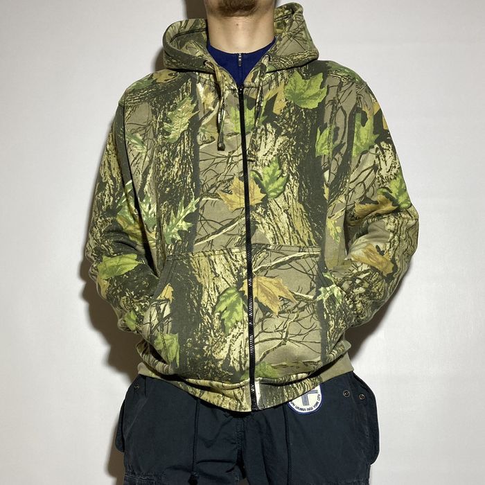 Camo Vintage Y2K Thermal Lined Realtree Cold Stream Zip Up Hoodie