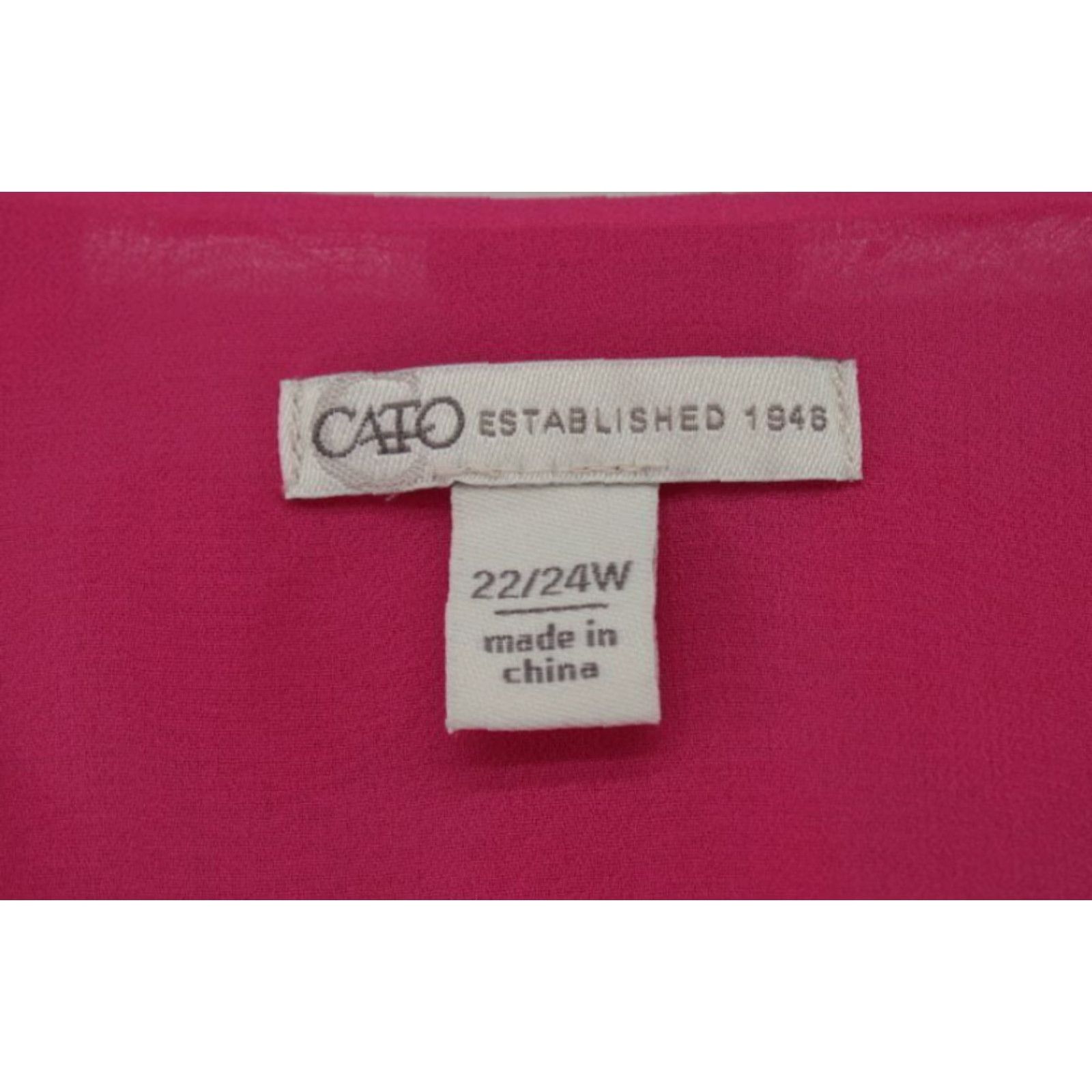 Vintage Cato Blouse Pink Hearts Top Chiffon Bell Sleeves Valentine Date Night 22/24W Women Size 3XL / US 20-22 - 5 Thumbnail