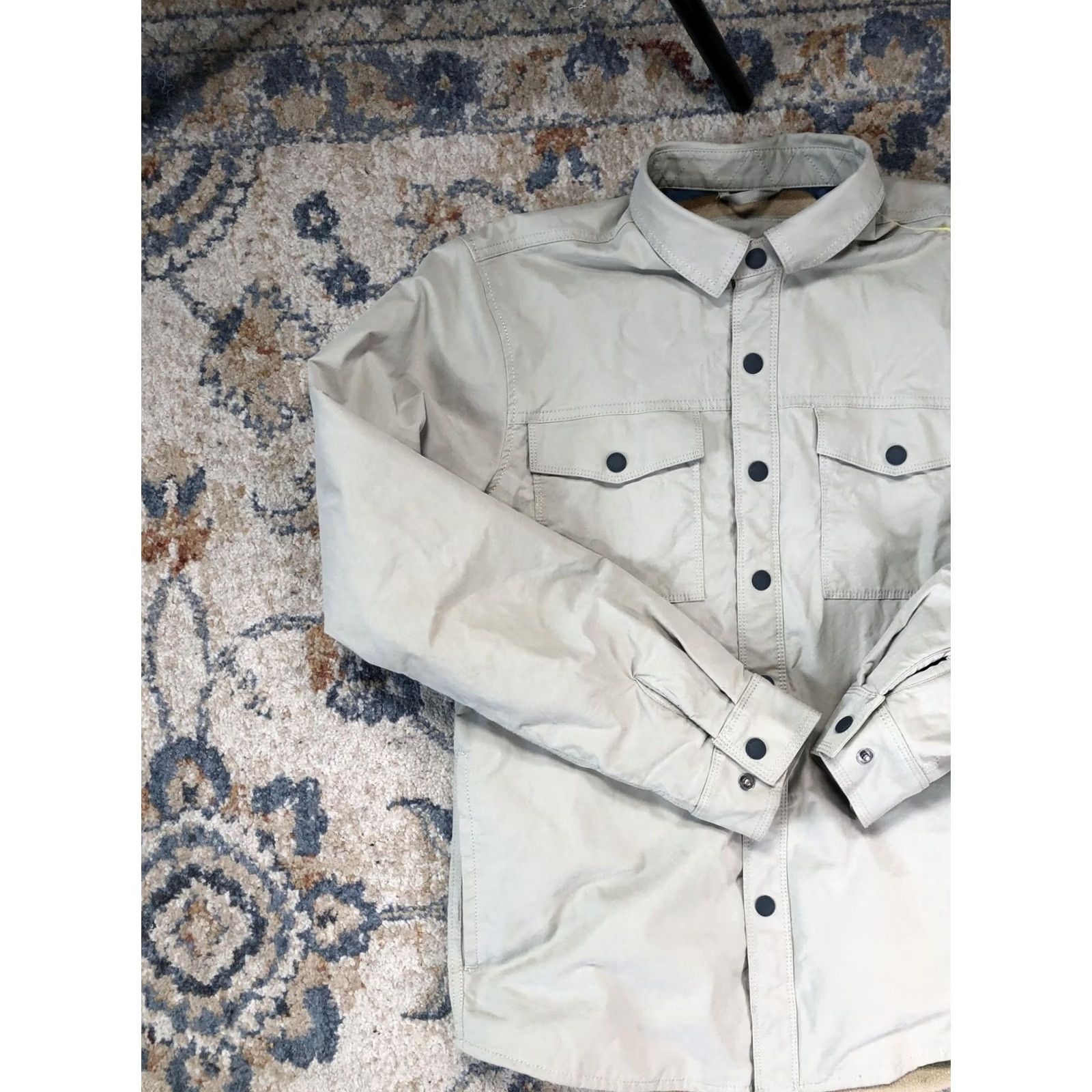 Eddie Bauer Eddie Bauer Shirt Jacket Mens S Beige Cotton Fleece Lined Snap Front Outdoor Size US S / EU 44-46 / 1 - 2 Thumbnail