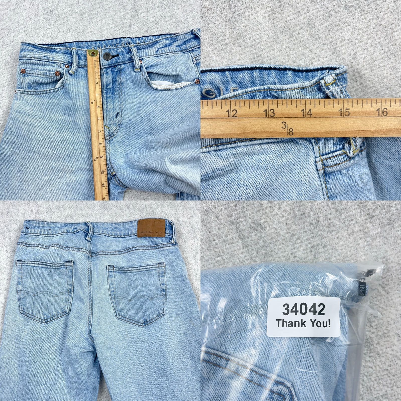 American Eagle Outfitters American Eagle Outfitters Jeans Men 30x32 Athletic Straight Leg Light Wash Blue 5-Pocket Denim Stretch N/A Size US 30 / EU 46 - 9 Thumbnail