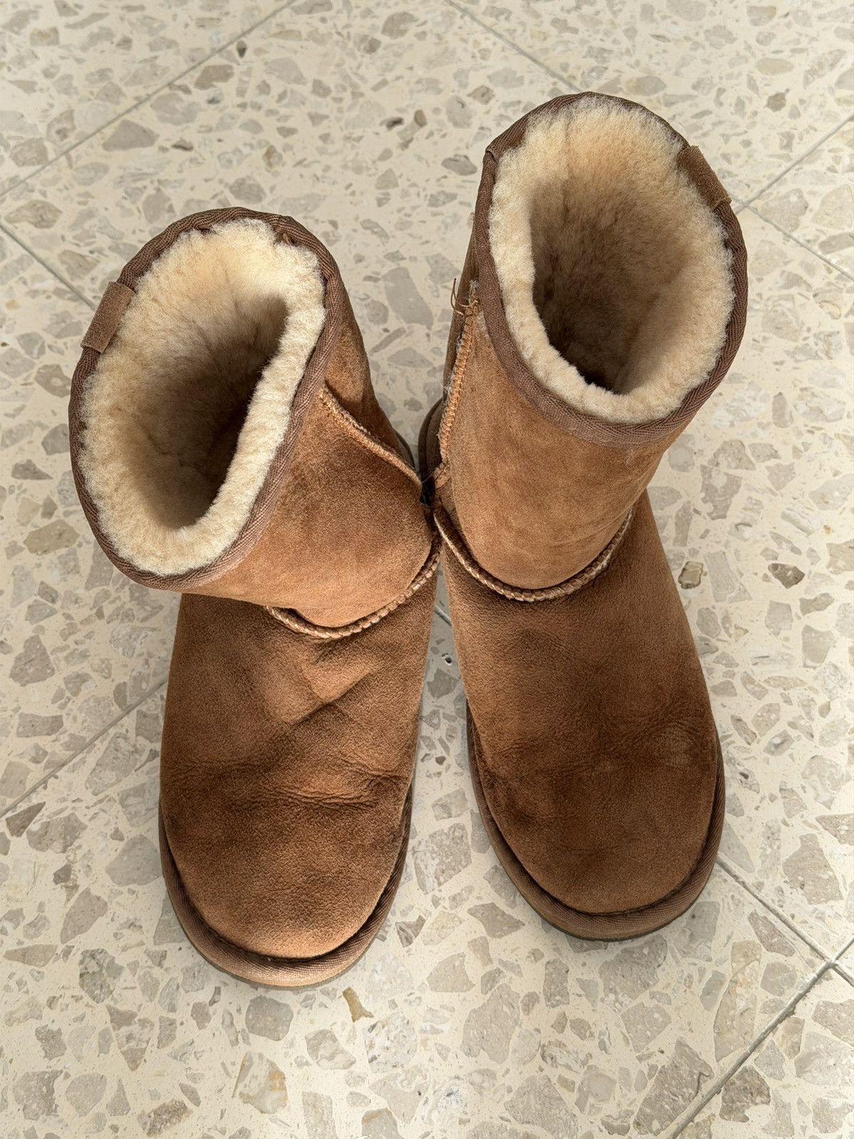 Ugg UGG Auzland Sheepskin Mid Calf Boots Brown Suede Fur Lined Size US 9 / IT 39 - 2 Thumbnail