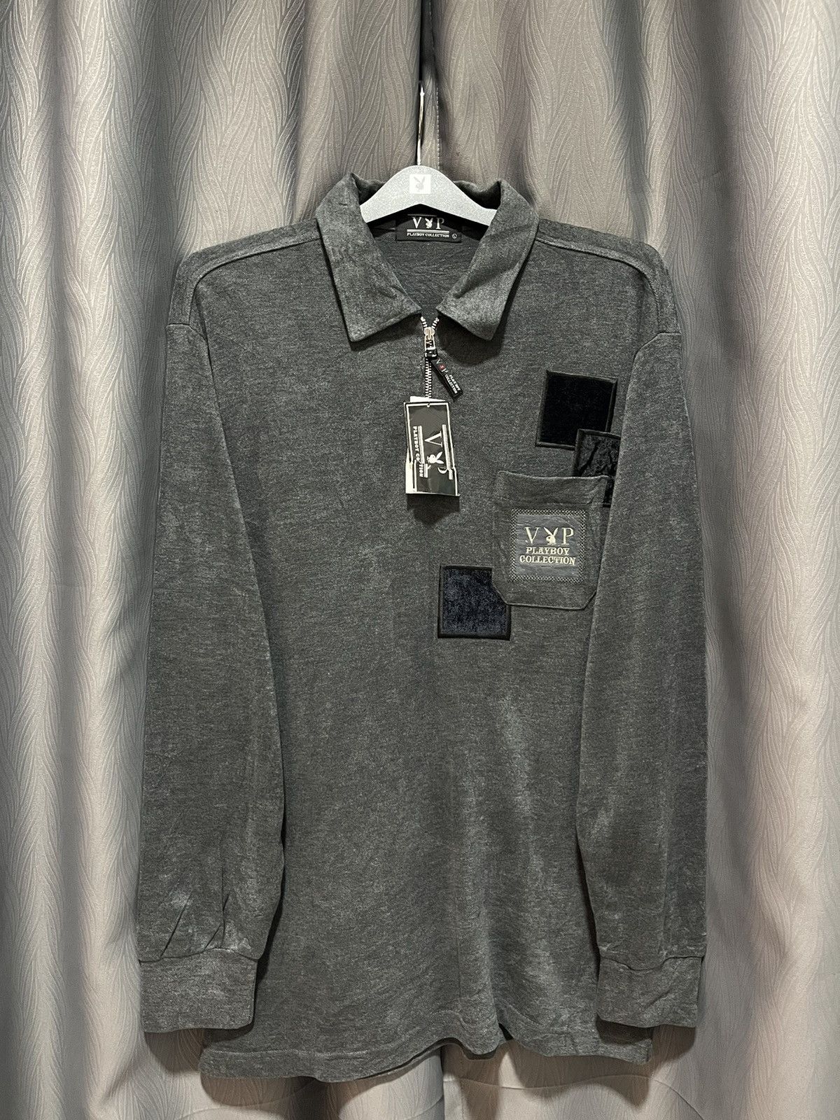 Japanese Brand × Playboy Half Zipper Long Sleeve Polo Patchwork Size US L / EU 52-54 / 3 - 1 Thumbnail