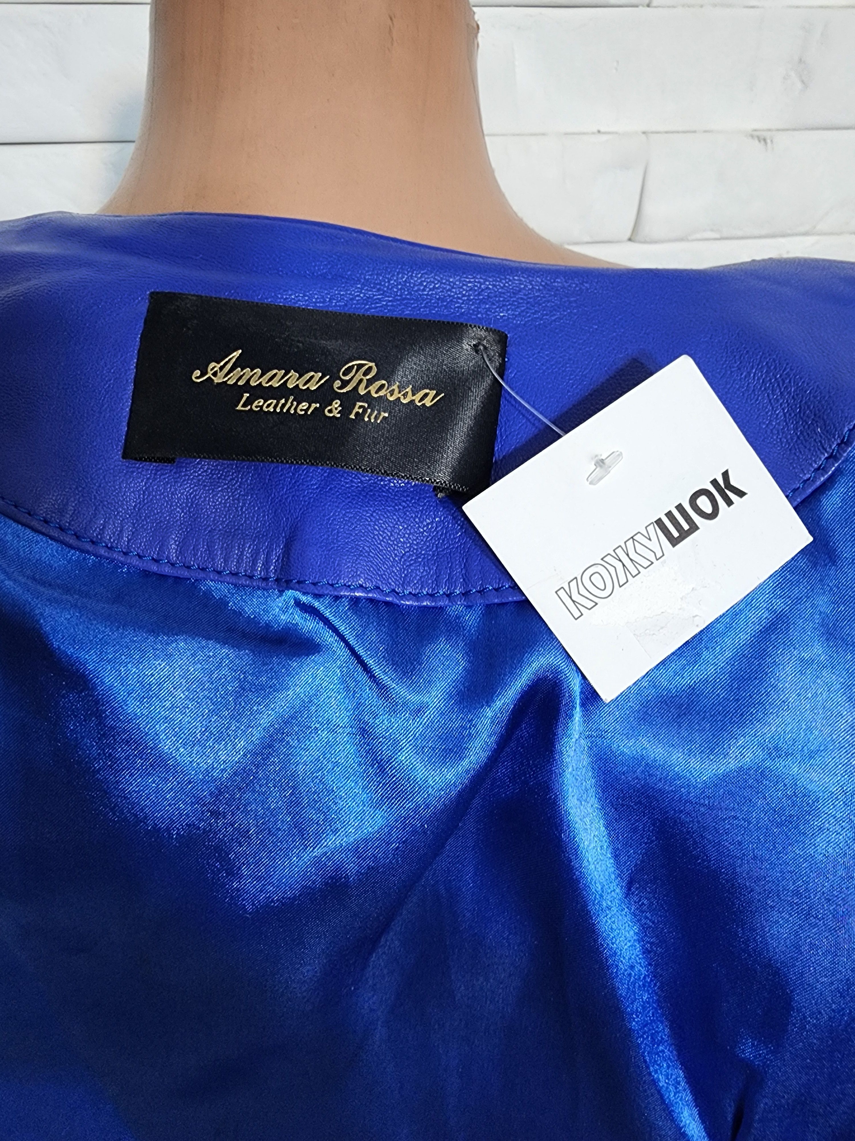 Other Blue Leather Jacket: Women's Fitted Moto Style Size XS / US 0-2 / IT 36-38 - 7 Thumbnail