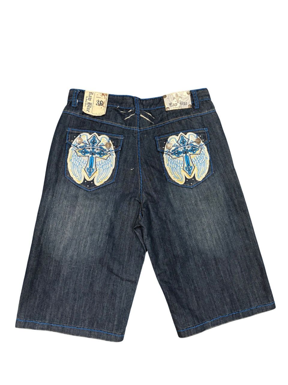 Affliction Raw Blue Wing Shorts Size US 36 / EU 52 - 1 Thumbnail