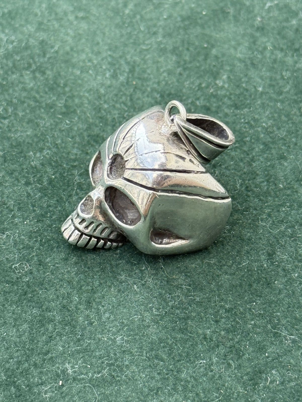 Vintage Vintage Sterling Silver Skull Pendant Biker Gothic Size ONE SIZE - 2 Thumbnail