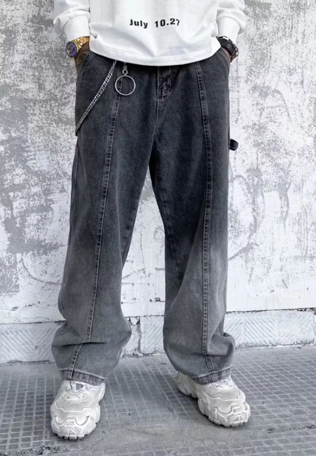 image of Vintage Gradient Denim Jeans in Grey, Men's (Size 32)
