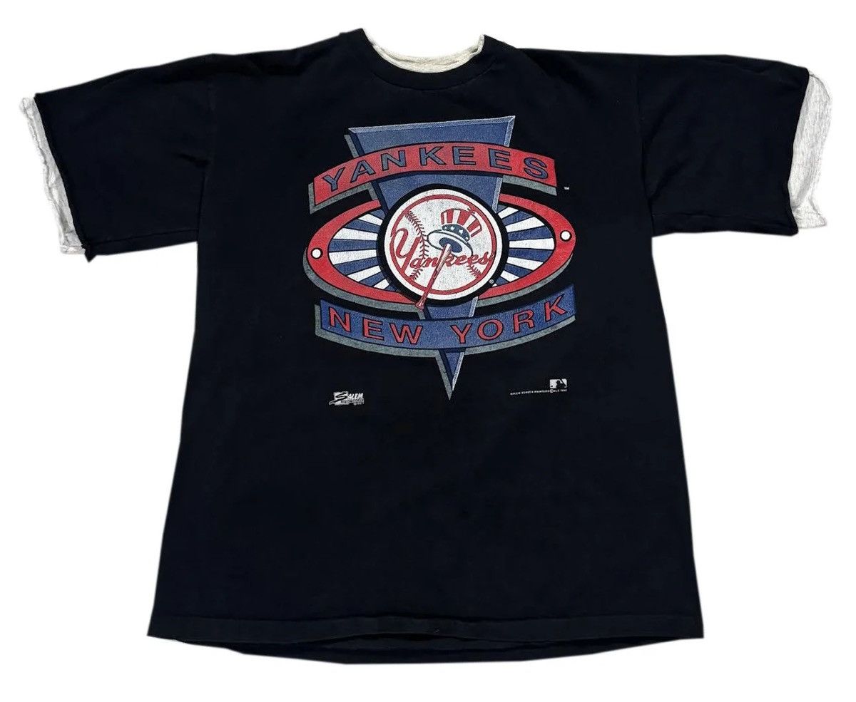 Salem Sportswear Vintage Salem Sportswear New York Yankees Double Layer shirt Size US XL / EU 56 / 4 - 1 Thumbnail