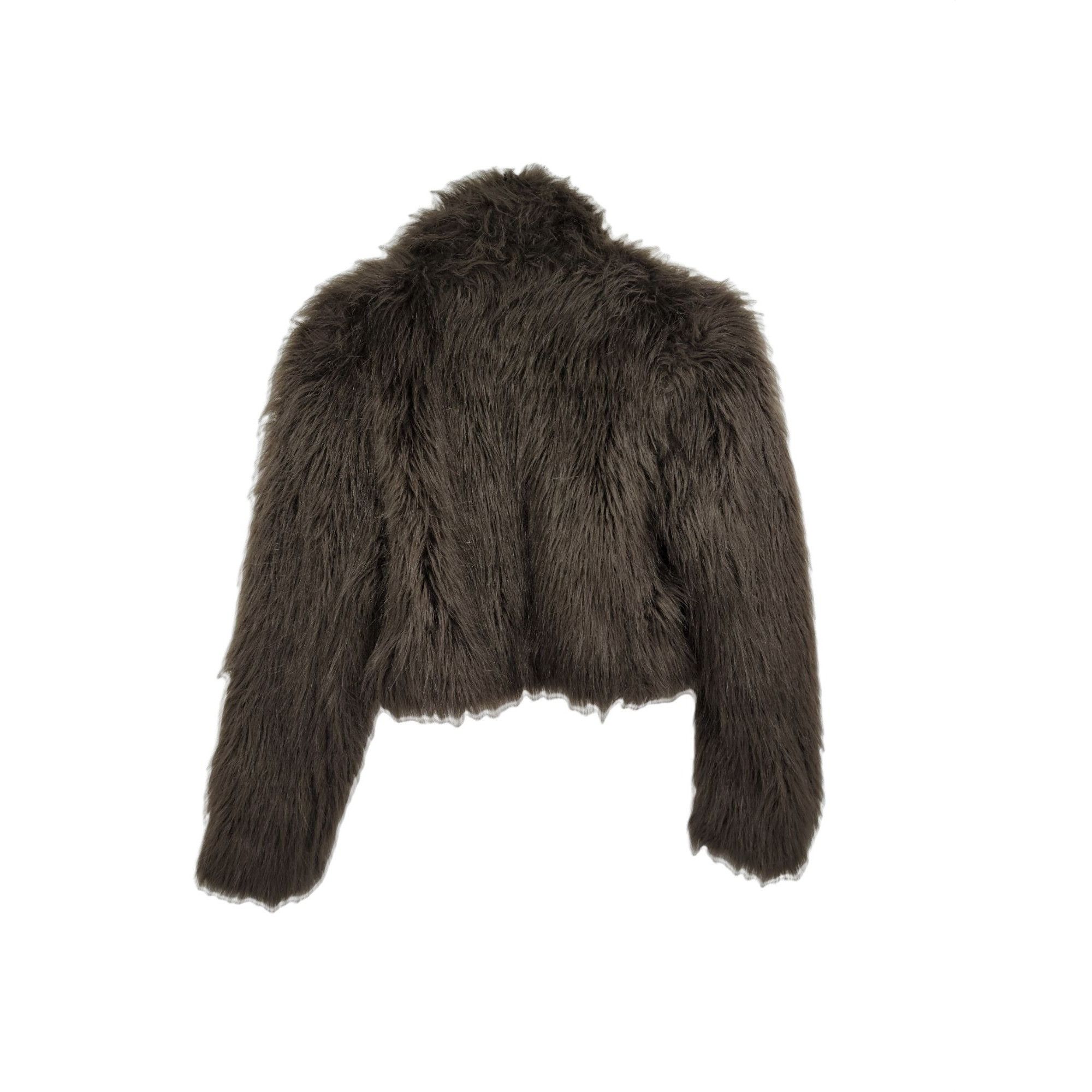 Vintage Vtg 70's Glam Faux Fur Shaggy Cropped Long Sleeve Jacket Bro Size S / US 4 / IT 40 - 5 Thumbnail