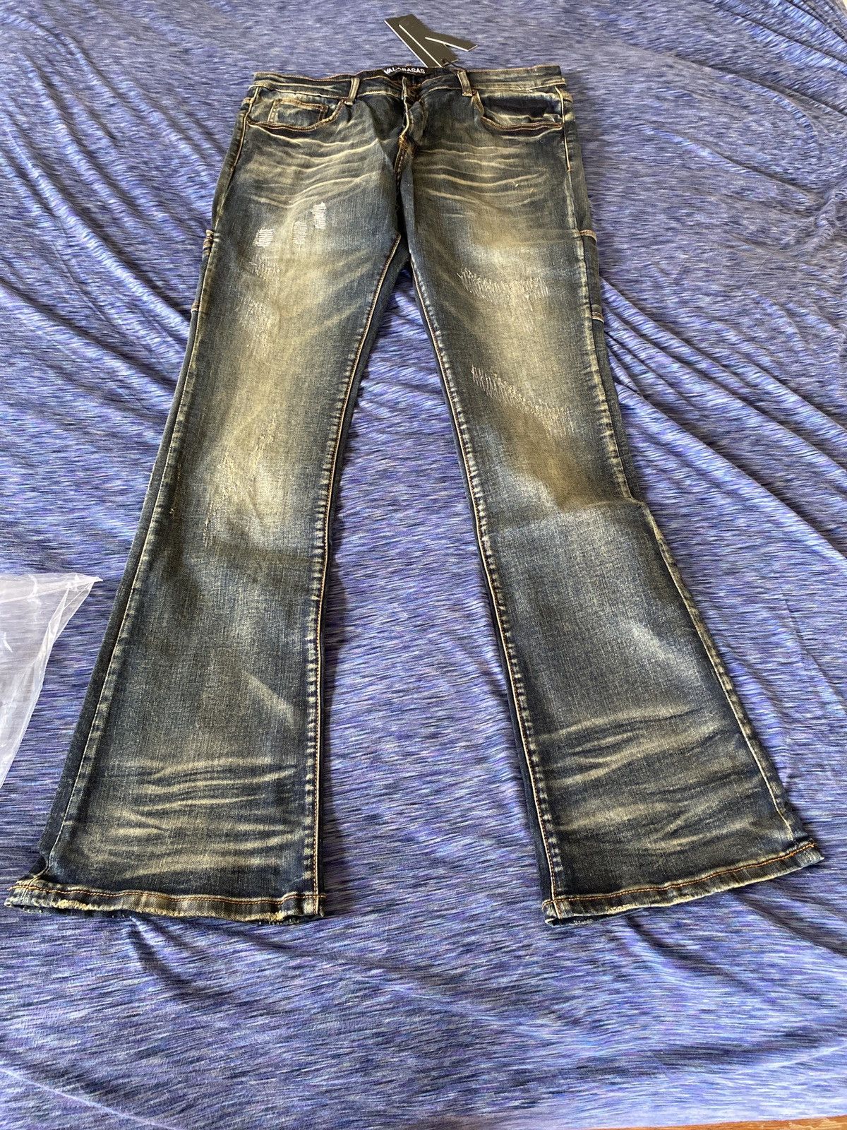 image of Valabasas Stacked Flare Denim Home Of The Original Stacked Jeans in Blue, Men's (Size 30)