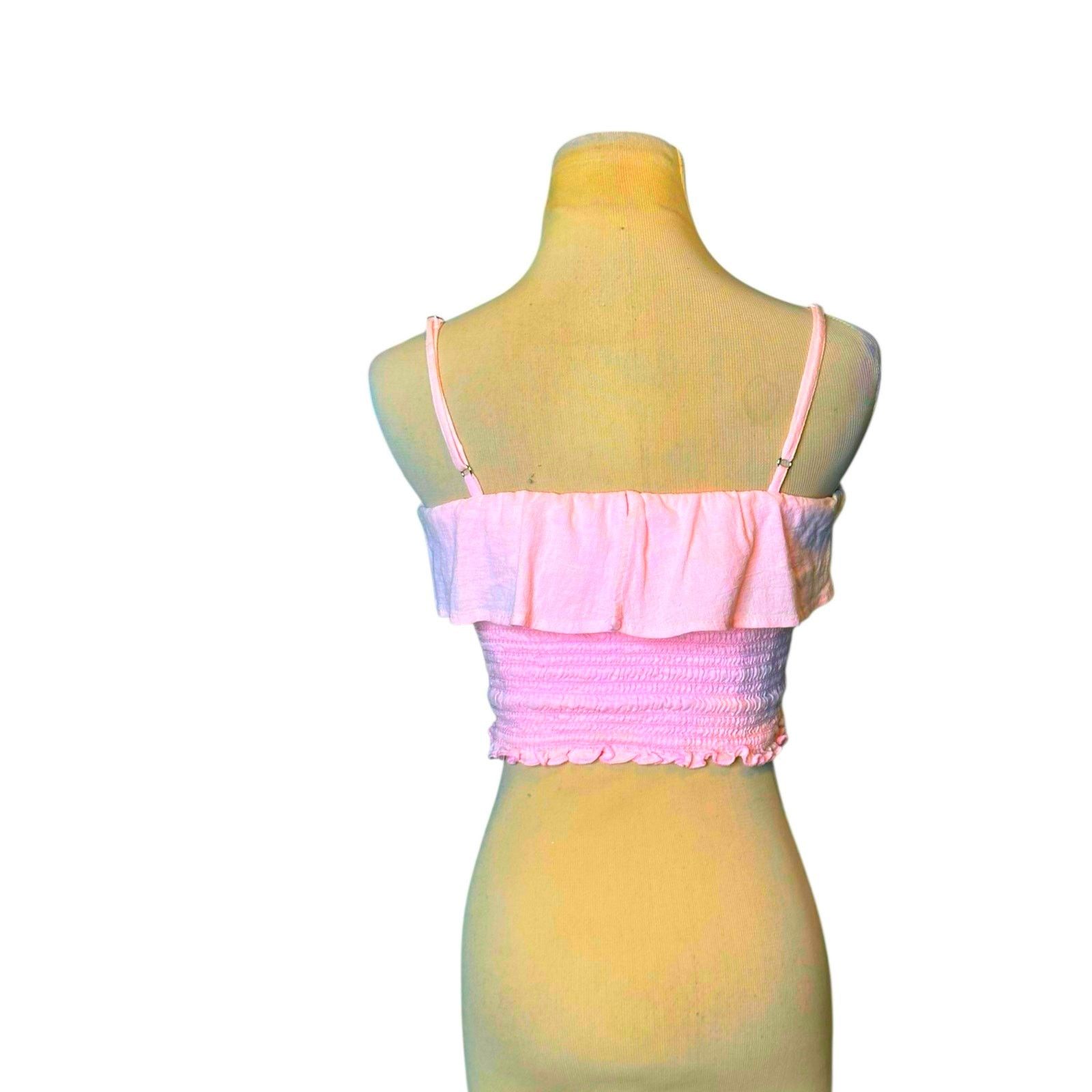 superdown SuperDown pink ruffle smocked crop tank top size Small Size S / US 4 / IT 40 - 2 Thumbnail