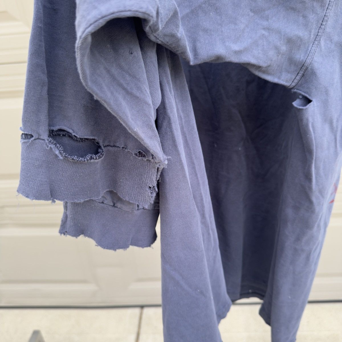 Vintage Thrashed Faded Distressed Blue Longsleeve Shirt ERD Grunge Size US XXL / EU 58 / 5 - 8 Thumbnail
