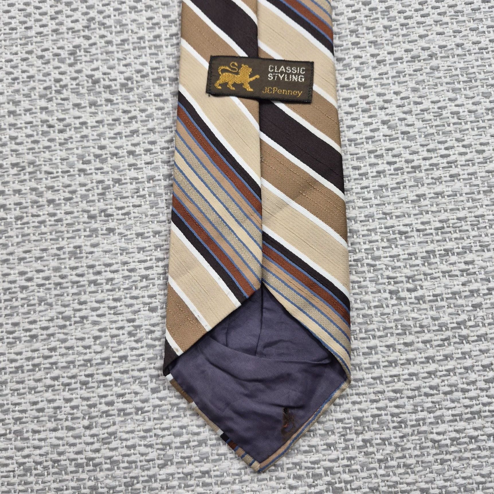 JCPenney VINTAGE JCPenney Tie Mens One Size Striped All Polyester Classic Woven Neckwear Size ONE SIZE - 5 Thumbnail