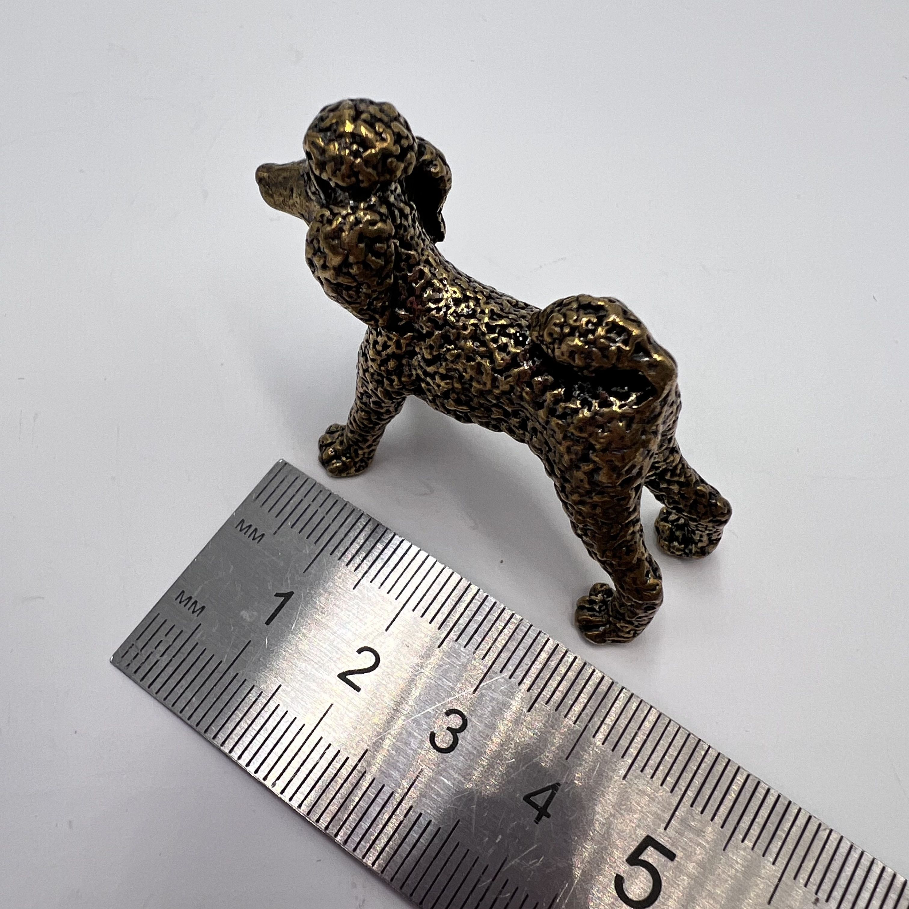 Vintage Vintage 1960s Mini Figure Statue Poodle Dog Brass 42gr Size ONE SIZE - 3 Thumbnail