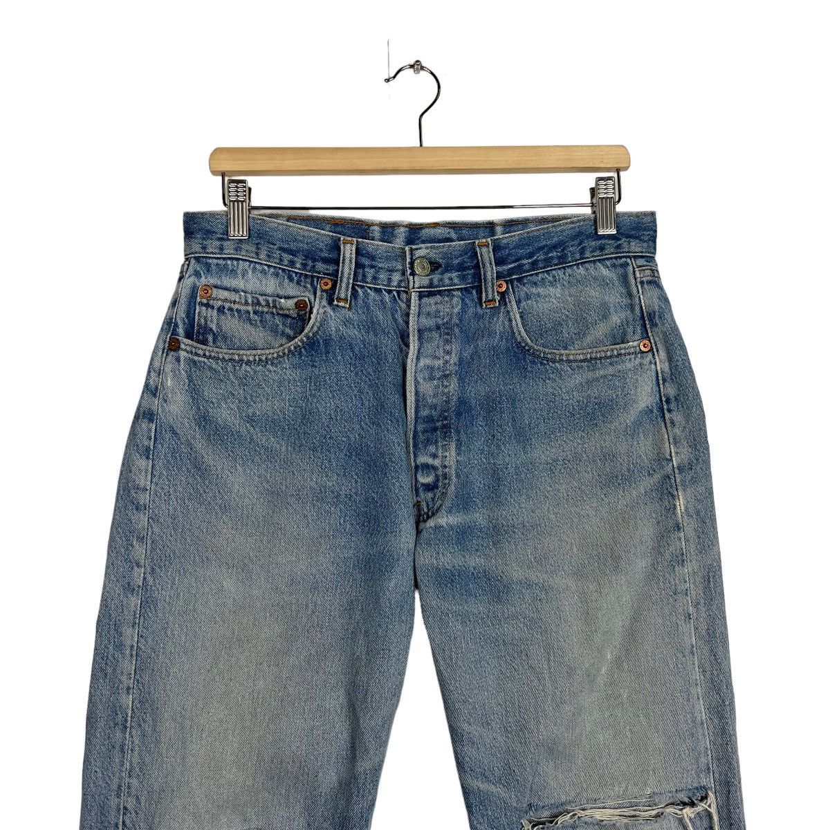 Levi's 🔥80s VINTAGE LEVIS 501 DISTRESS DENIM Size US 32 / EU 48 - 4 Thumbnail