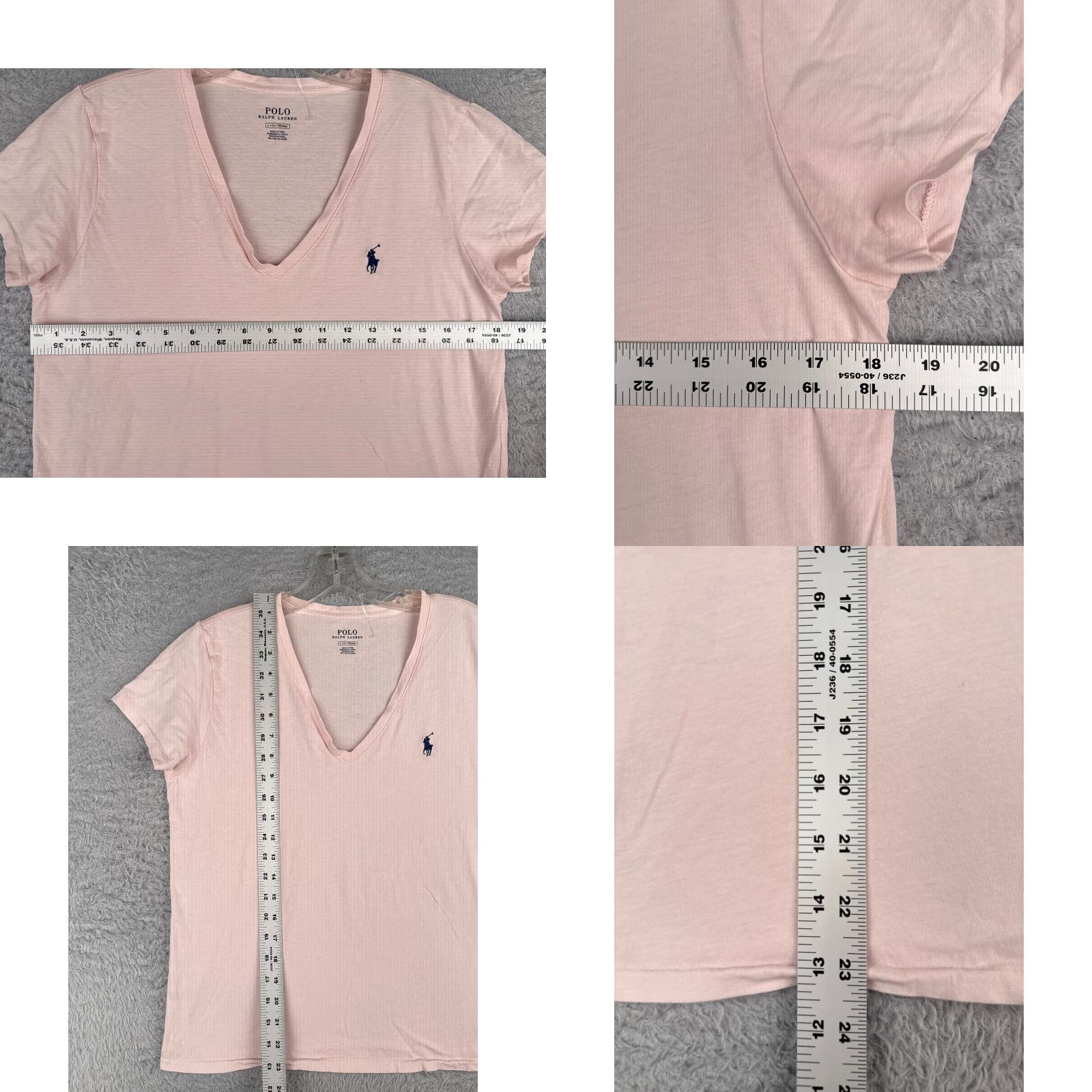 Ralph Lauren VINTAGE Polo Ralph Lauren Shirt Junior Large Pink 100% Cotton V-Neck Short Sleeve Mens (L) Pink Embroidered Logo Modern Classic Sports Womens? Size US L / EU 52-54 / 3 - 8 Thumbnail