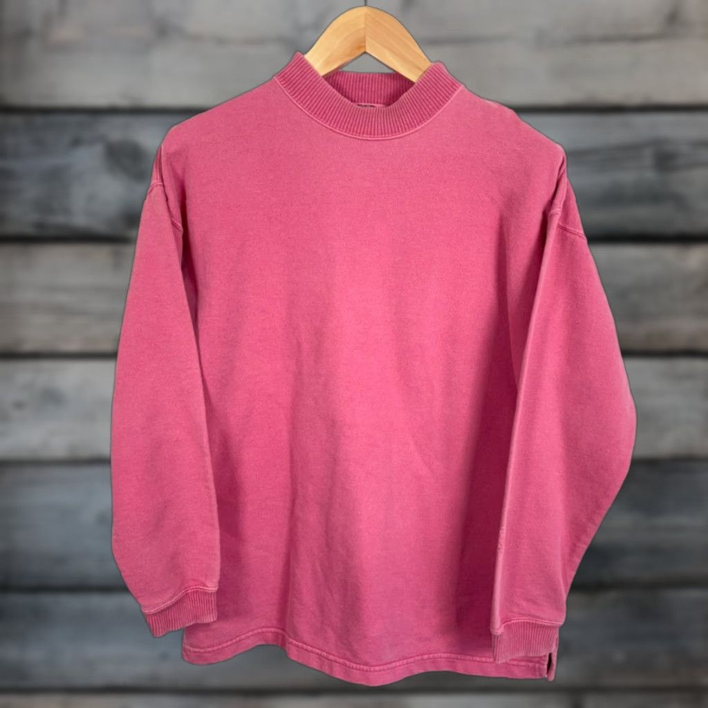 The North Face VTG The North Face Sweatshirt Women’s Medium Pink Mock Neck United States Made 90s Pullover Raglan Sleeve Crew Neck Cotton Polyester Blend VINTAGE Size M / US 6-8 / IT 42-44 - 1 Thumbnail