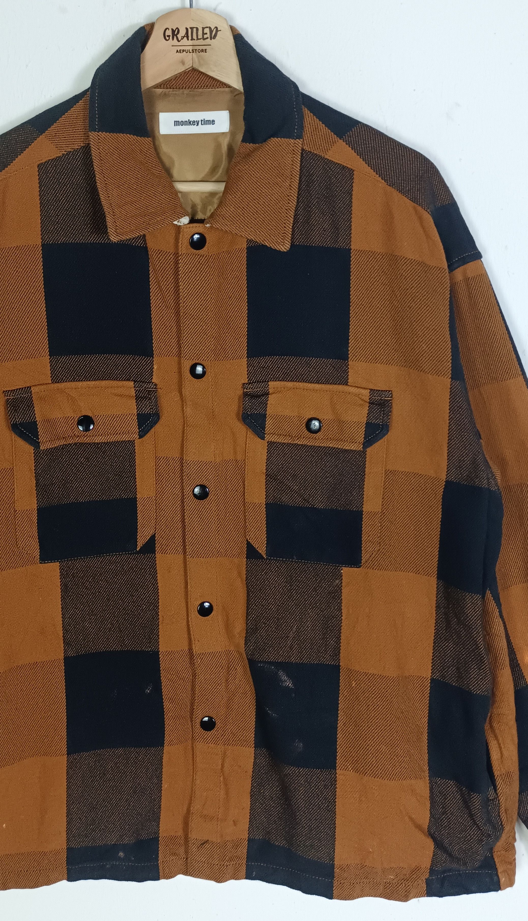 Japanese Brand × United Arrows United Arrows Monkey Time Autumm Winter Button Up Jacket Size US XL / EU 56 / 4 - 5 Thumbnail