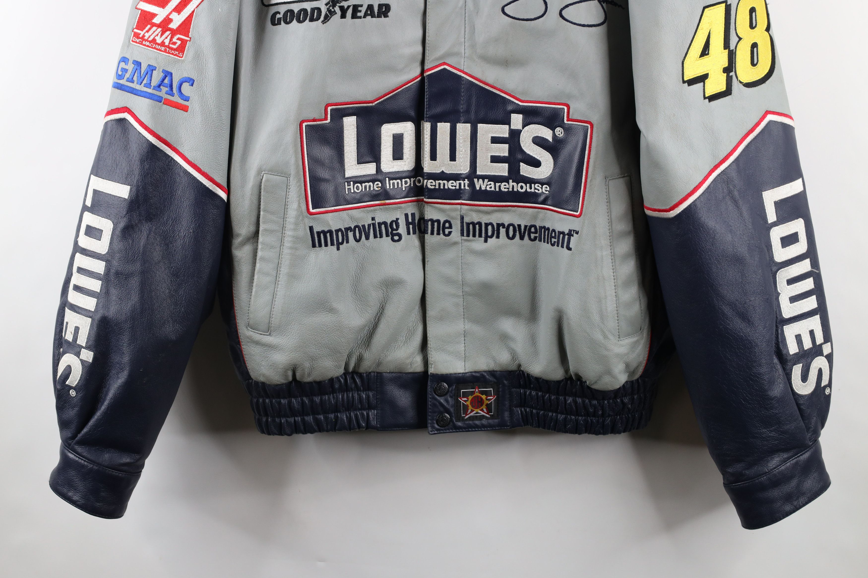 Vintage Vintage NASCAR Leather Jimmie Johnson Pit Crew Racing Jacket Size US L / EU 52-54 / 3 - 3 Thumbnail
