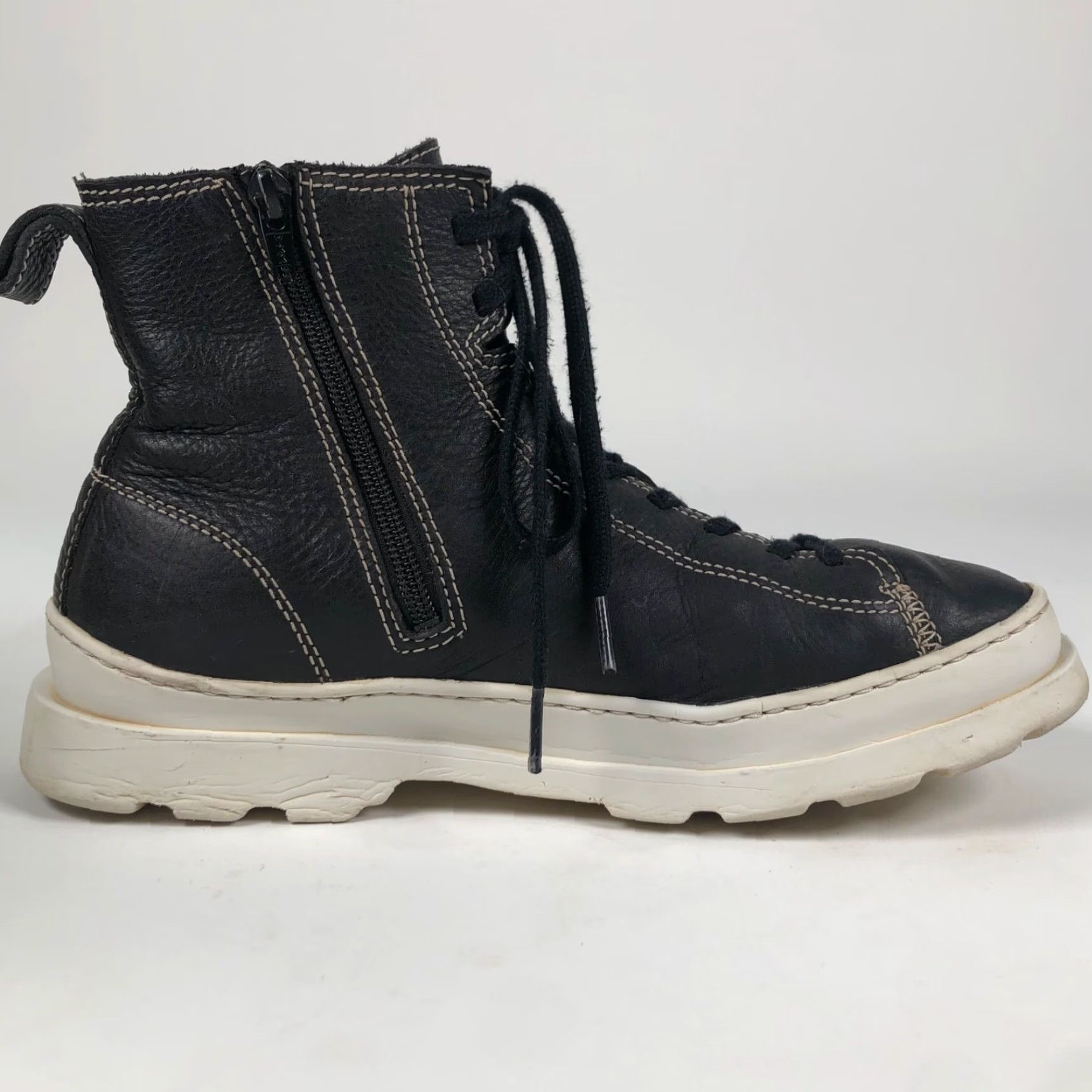 Camper Camper Brutus Womens Size 10.5 / 41 Black Leather Casual Boots Zip Size US 11 / IT 41 - 6 Thumbnail