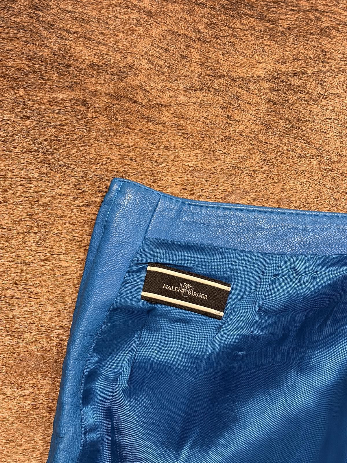 Other By Malene Birger Sky Blue Leather Pencil Skirt Size 26" / US 2 / IT 38 - 4 Thumbnail