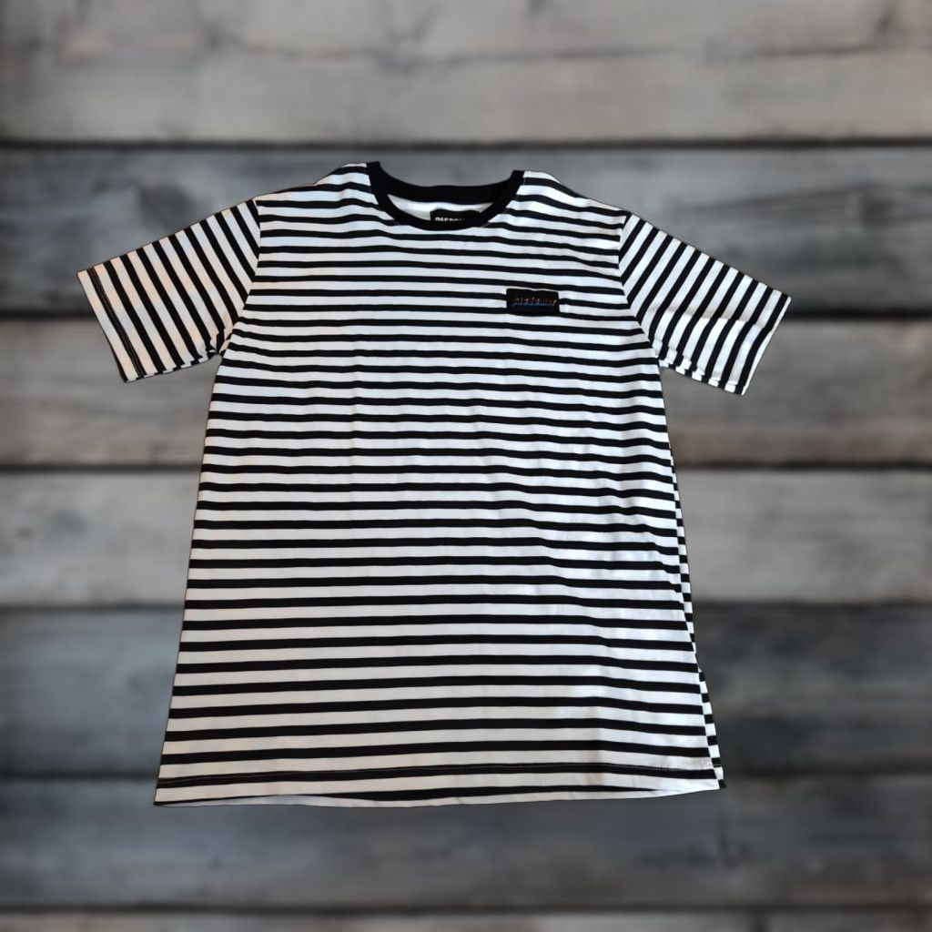 Vintage PASDEMER Italia Striped Logo Tee Shirt Mens S Crew Neck Short Sleeve Black & White Cotton T-Shirt Designer Italian Vintage No Size US S / EU 44-46 / 1 - 1 Thumbnail