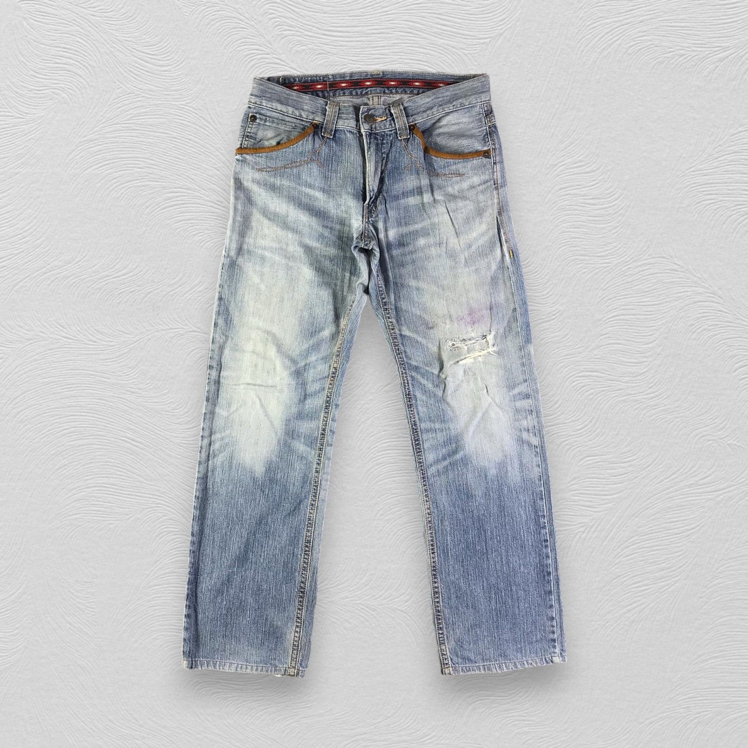 Edwin Edwin XV Jeans Medium Wash Ripped Denim KJ2560 Size US 32 / EU 48 - 1 Thumbnail