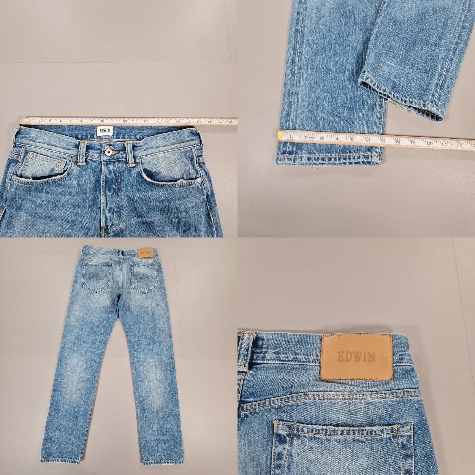 Edwin Edwin Jeans Blue W33 L32 Slim Fit Japanese Denim Selvedge 5-Pocket Mens Tapered Regular Size US 33 - 9 Thumbnail