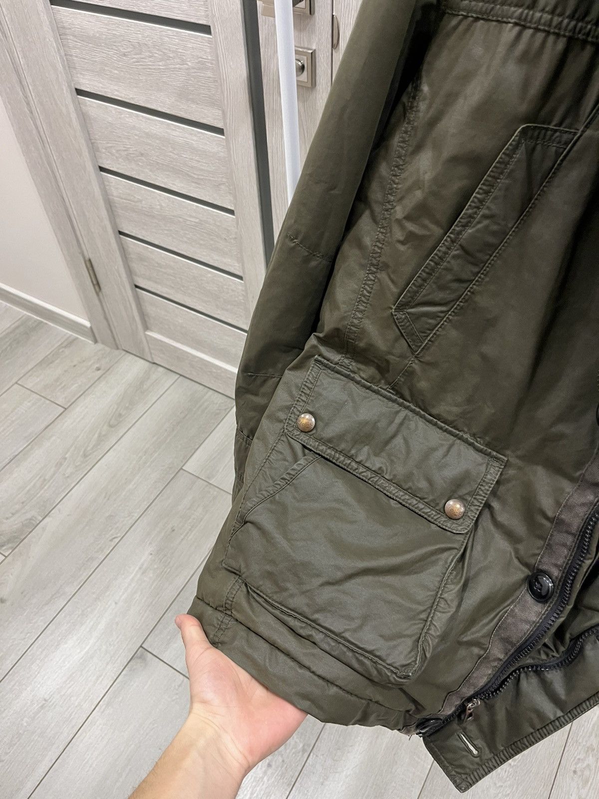 Leather Vintage Hugo Boss 90s Archive Military Jacket Leather Waxed Size US L / EU 52-54 / 3 - 7 Thumbnail