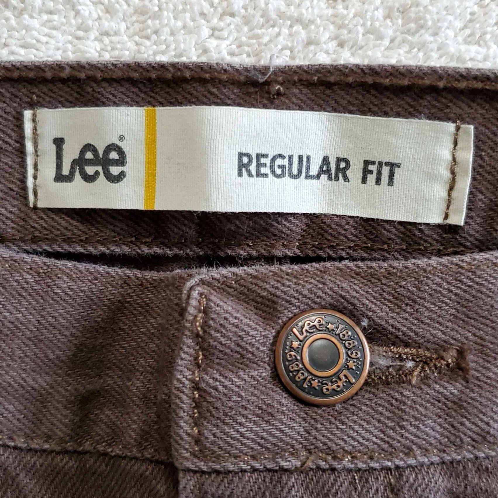 Lee Lee Mens Jeans Size 38x30 Brown Regular Fit Straight Size US 38 / EU 54 - 2 Thumbnail