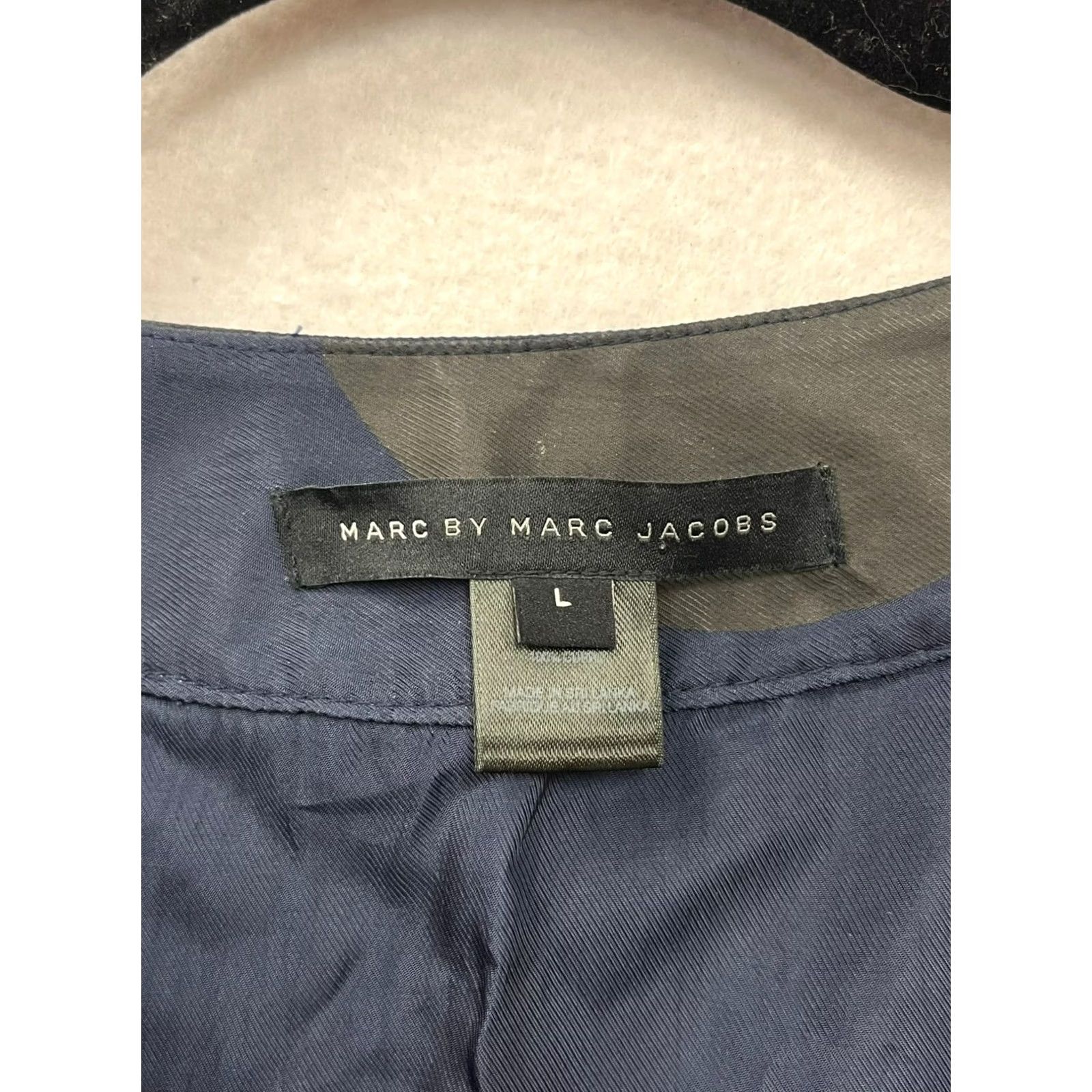 Marc by Marc Jacobs Marc by Marc Jacobs Womens Dress Sleeveless Navy Black Polka Dot A-Line Knee Length L Belt Silver Back Zip Size L / US 10 / IT 46 - 3 Thumbnail