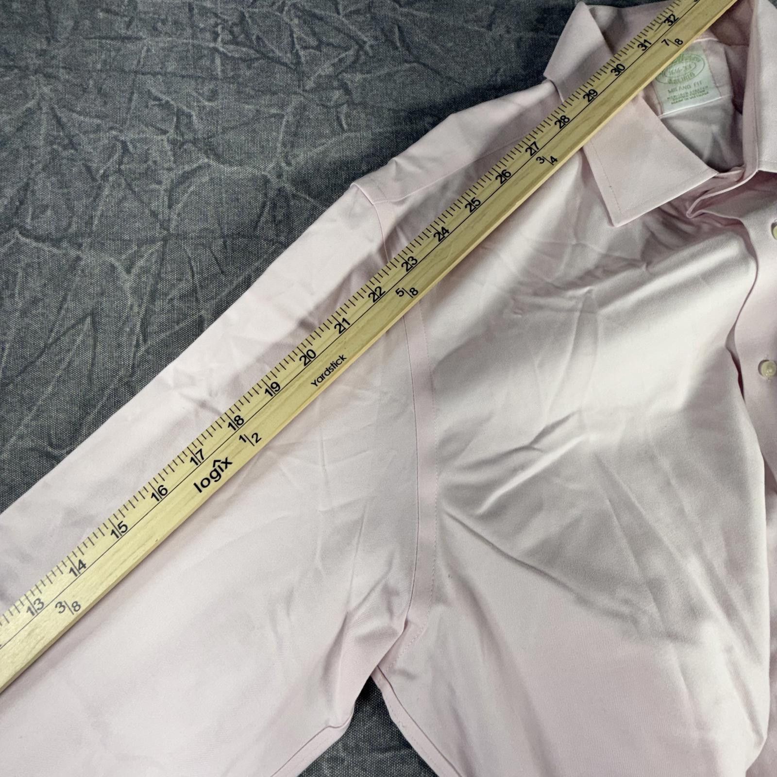 Brooks Brothers Brooks Brothers Shirt Men's 16 1/2 Pink Milano Fit Button Up Size US L / EU 52-54 / 3 - 5 Thumbnail
