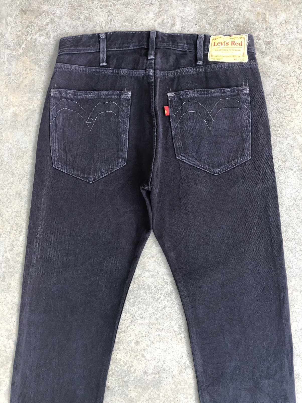 Levi's Levis Red 502 Single R White Stitch Distressed Jeans Size US 32 / EU 48 - 8 Thumbnail