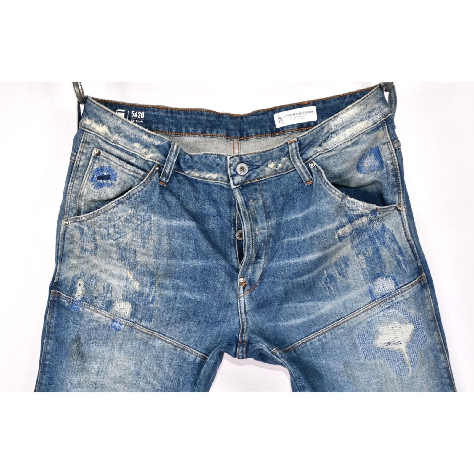 G-Star G-Star 5620 3D Slim Restored Denim Jeans Men W34 L30 Jeans Slim Blue Cotton 5-Pocket 98% Cotton 2% Elastane Men 34x30 Size US 34 / EU 50 - 4 Thumbnail