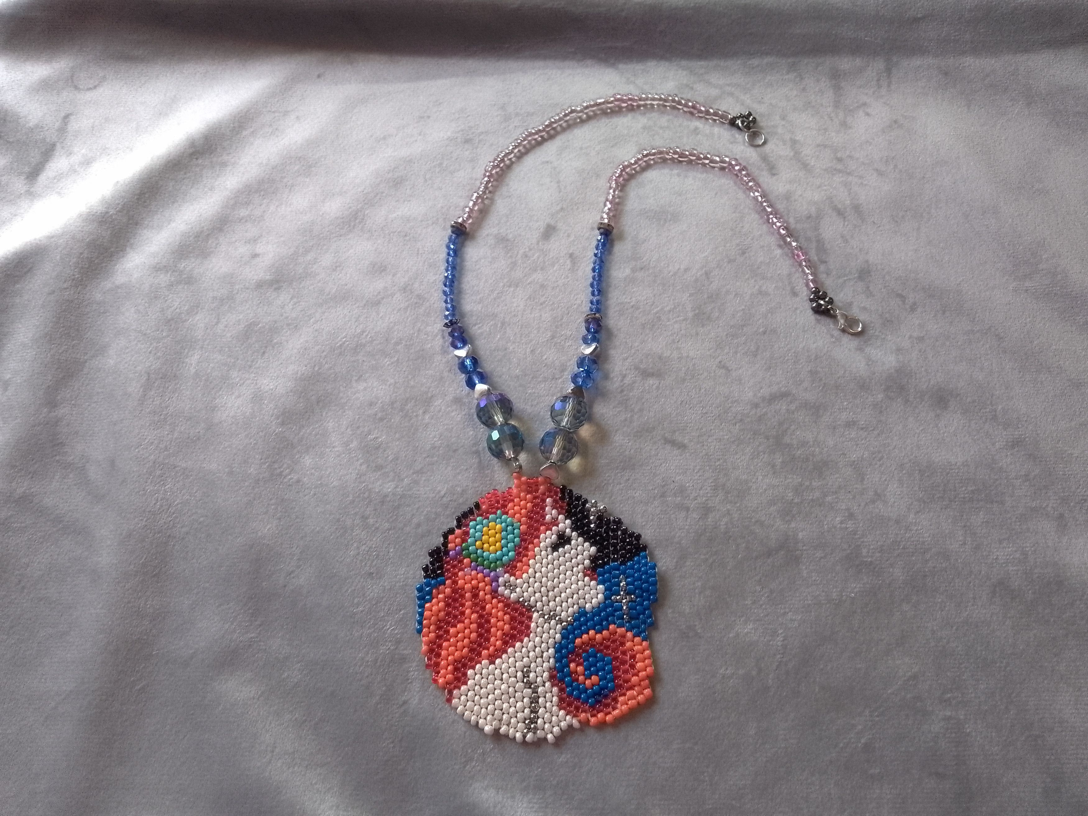 Handmade Necklace in crystal. Beaded pendant. Boho style Size ONE SIZE - 6 Thumbnail