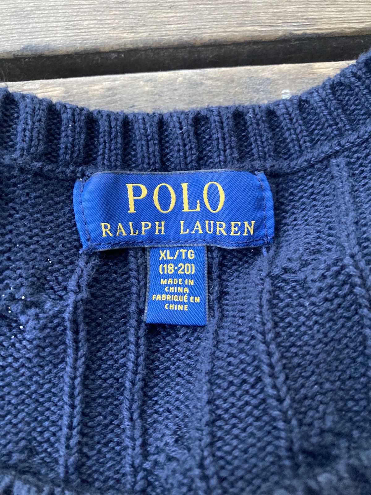 Polo Ralph Lauren Blue cableknit polo Ralph Lauren Size US XL / EU 56 / 4 - 5 Thumbnail