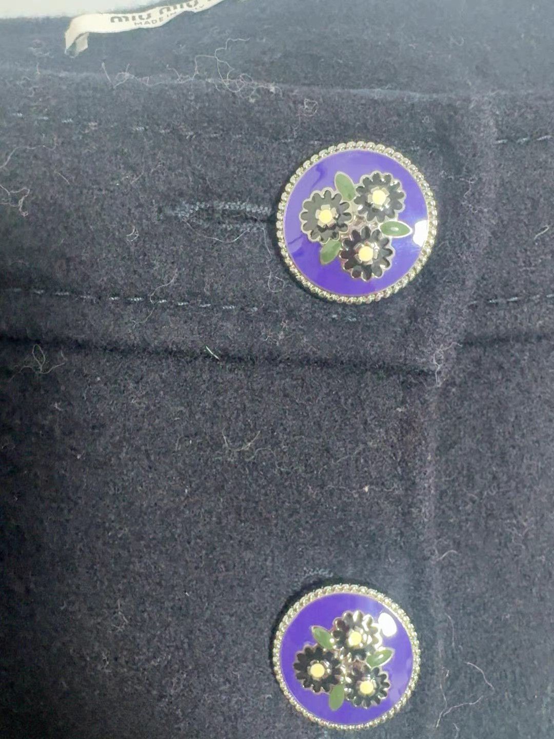 Miu Miu MiuMiu Black Single-Breasted Wool Mini Skirt K13 Size 36" / US 14 / IT 50 - 5 Thumbnail