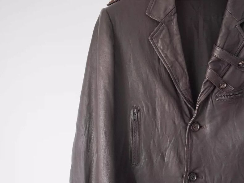 Yohji Yamamoto Yohji Yamamoto Yohji Yamamoto Black Leather Jacket 2006AW Size US S / EU 44-46 / 1 - 4 Thumbnail
