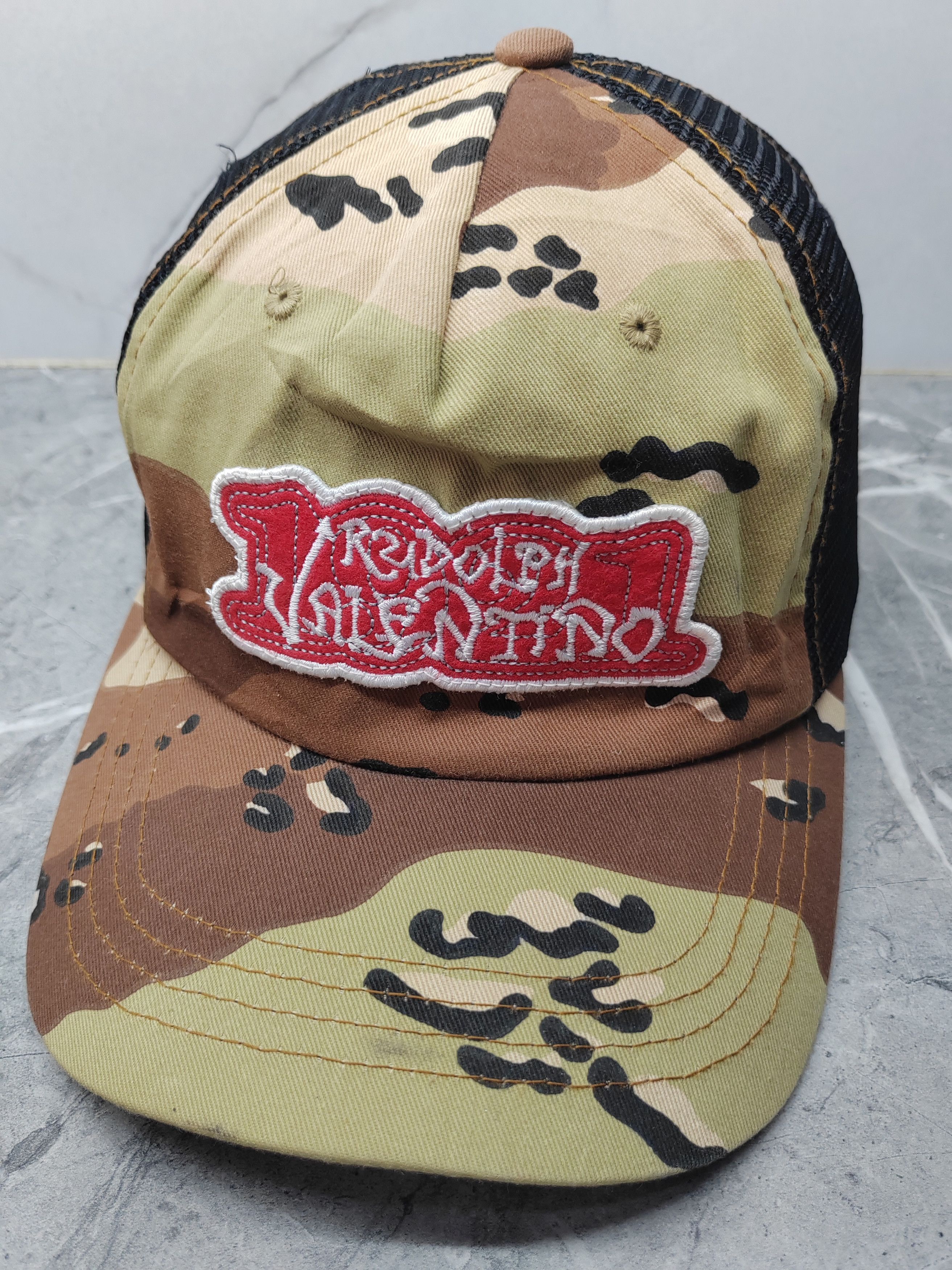 image of Rudolph Valentino Camo Style Trucker Cap Hat in Mix, Men's