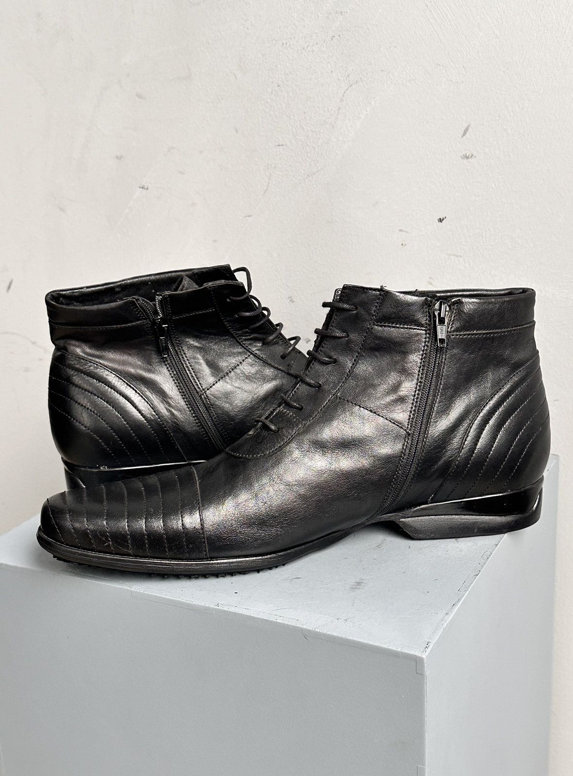 If Six Was Nine Leather Boots Hight Combat Western Guidi Style As 98 Rick Size US 11 / EU 44 - 7 Thumbnail