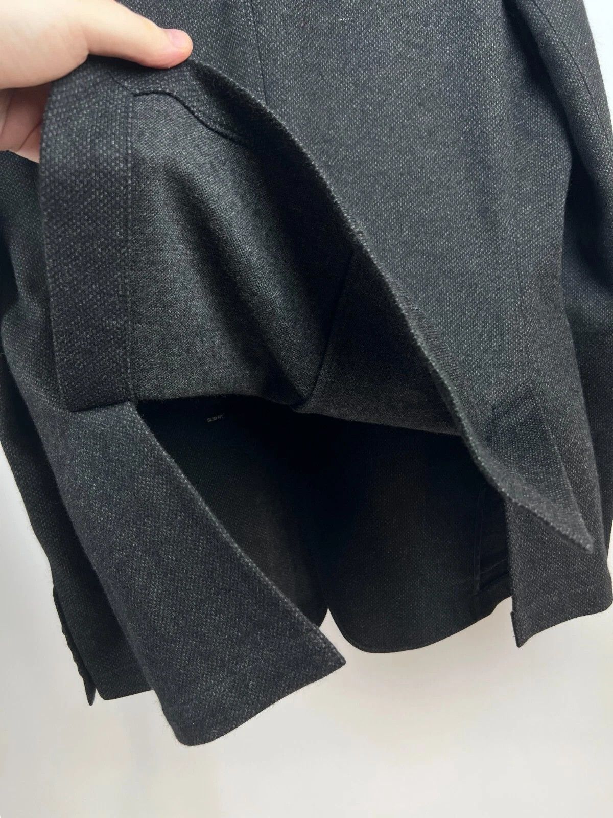 Hugo Boss Hugo Boss Men's Dark Gray Unlined Slim Fit Blazer Jacket Size 46R - 11 Thumbnail