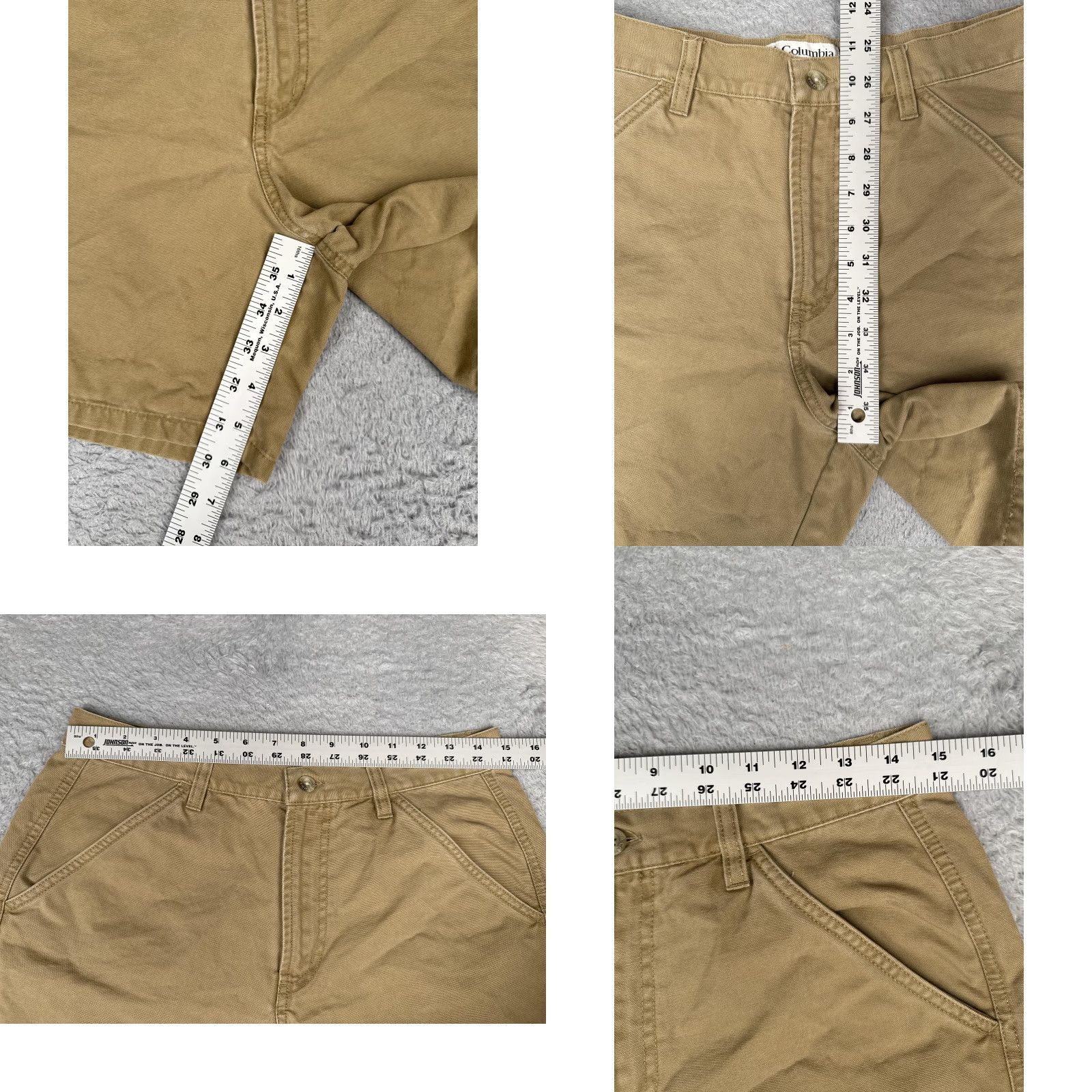 Vintage Columbia Shorts Womens 10 Beige Twill Hiking 6" Duck Fabric Pockets Outdoor Size 32" / US 10 / IT 46 - 8 Thumbnail