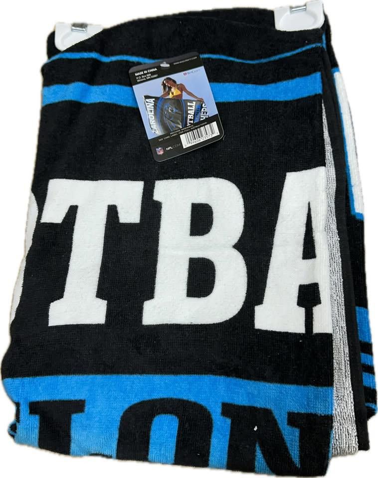 Designer Carolina Panther Football Beach Towel Size ONE SIZE - 1 Thumbnail