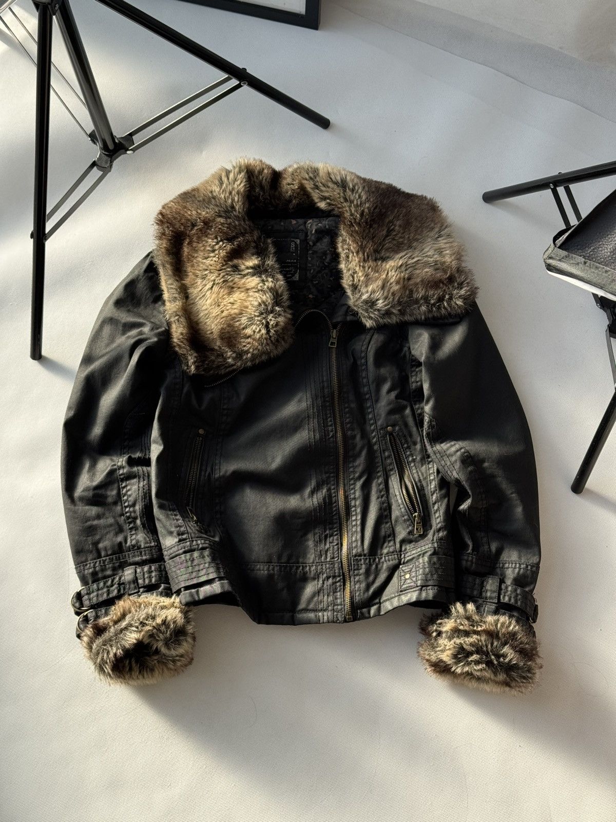 Japanese Brand Vintage Y2K Motorcycle Fur Collar Avantgarde Jacket Size US M / EU 48-50 / 2 - 18 Thumbnail
